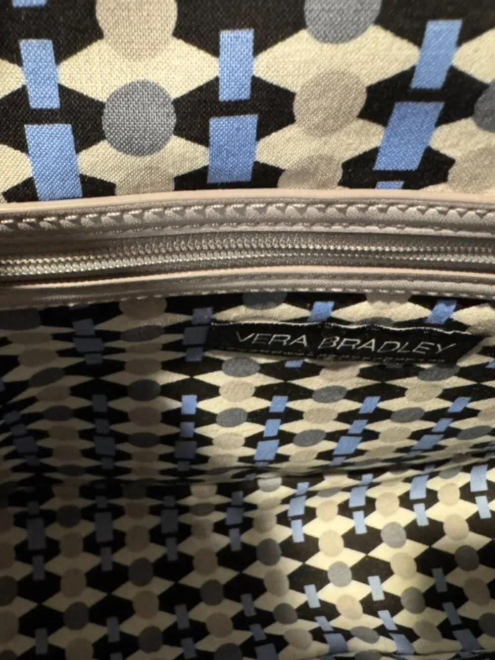 Vera Bradly Composition Satchel in Dove Gray